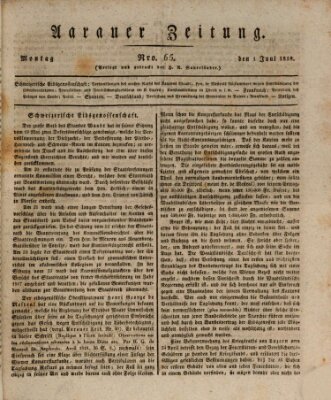 Aarauer Zeitung Montag 1. Juni 1818