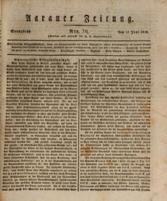 Aarauer Zeitung Samstag 13. Juni 1818