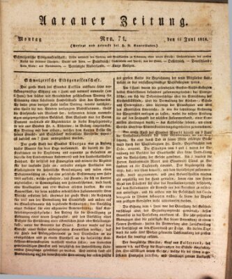 Aarauer Zeitung Montag 15. Juni 1818