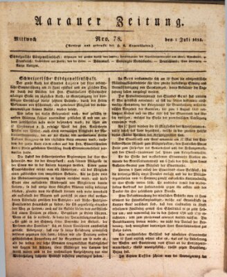 Aarauer Zeitung Mittwoch 1. Juli 1818