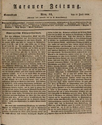 Aarauer Zeitung Samstag 25. Juli 1818