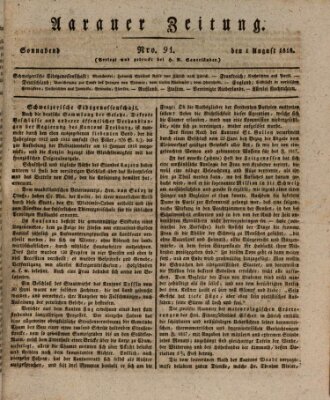 Aarauer Zeitung Samstag 1. August 1818