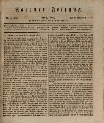 Aarauer Zeitung Samstag 12. September 1818