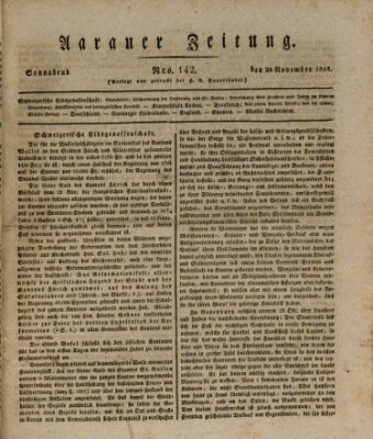 Aarauer Zeitung Samstag 28. November 1818