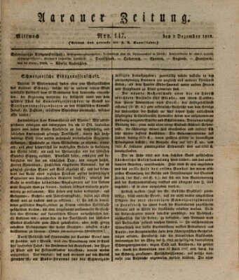 Aarauer Zeitung Mittwoch 9. Dezember 1818