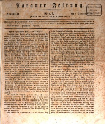 Aarauer Zeitung Samstag 2. Januar 1819