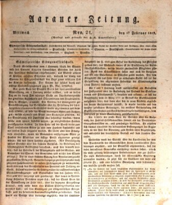 Aarauer Zeitung Mittwoch 17. Februar 1819