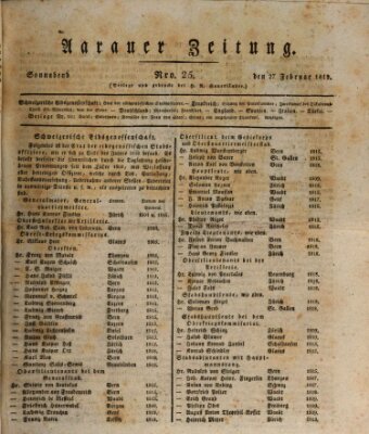 Aarauer Zeitung Samstag 27. Februar 1819