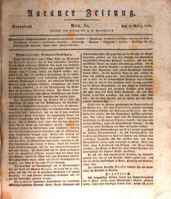 Aarauer Zeitung Samstag 20. März 1819