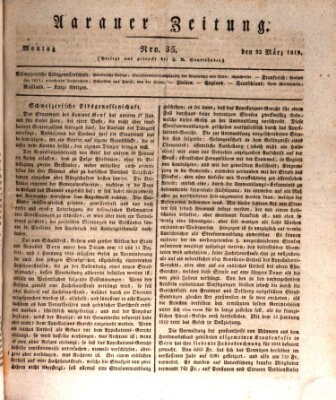 Aarauer Zeitung Montag 22. März 1819