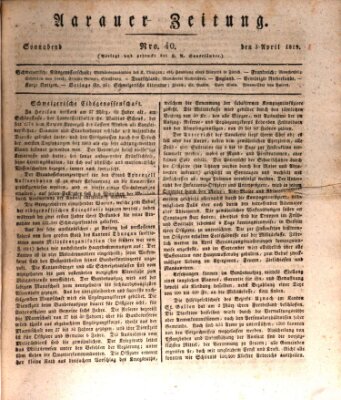 Aarauer Zeitung Samstag 3. April 1819