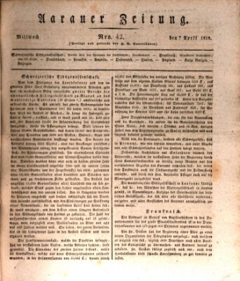 Aarauer Zeitung Mittwoch 7. April 1819