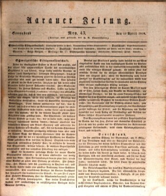 Aarauer Zeitung Samstag 10. April 1819