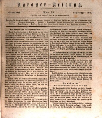 Aarauer Zeitung Samstag 24. April 1819