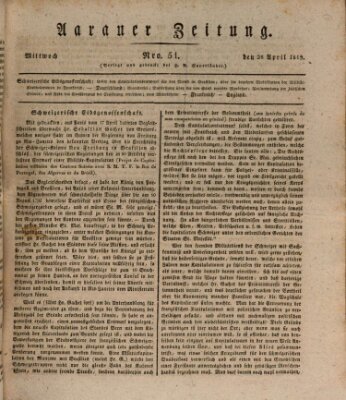 Aarauer Zeitung Mittwoch 28. April 1819