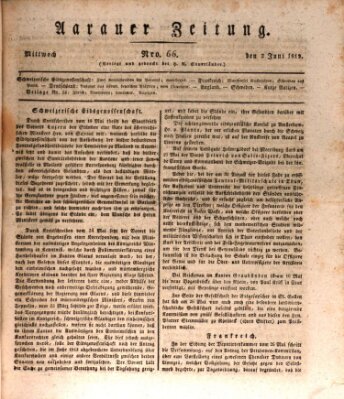 Aarauer Zeitung Mittwoch 2. Juni 1819