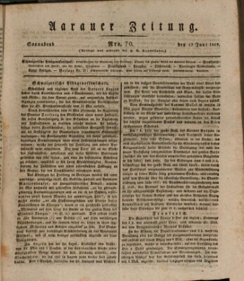 Aarauer Zeitung Samstag 12. Juni 1819