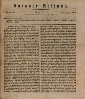 Aarauer Zeitung Mittwoch 16. Juni 1819