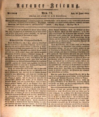 Aarauer Zeitung Mittwoch 23. Juni 1819