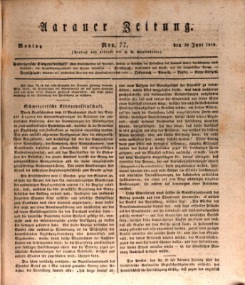 Aarauer Zeitung Montag 28. Juni 1819