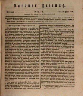 Aarauer Zeitung Mittwoch 30. Juni 1819