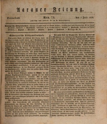 Aarauer Zeitung Samstag 3. Juli 1819