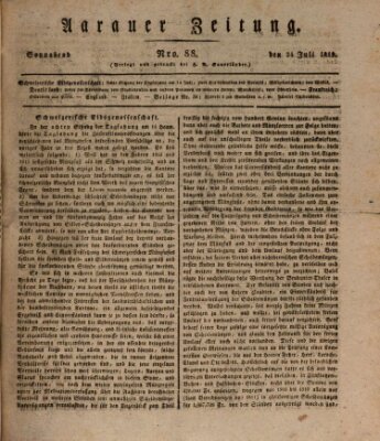 Aarauer Zeitung Samstag 24. Juli 1819