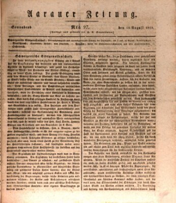 Aarauer Zeitung Samstag 14. August 1819