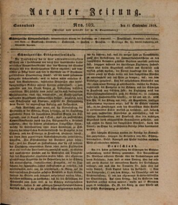 Aarauer Zeitung Samstag 11. September 1819