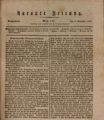 Aarauer Zeitung Samstag 18. September 1819