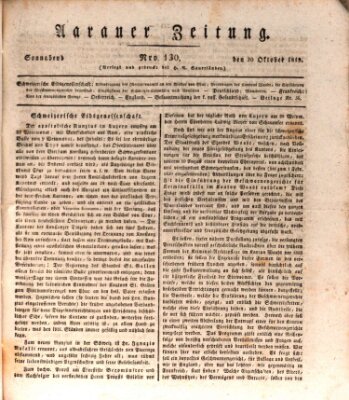 Aarauer Zeitung Samstag 30. Oktober 1819