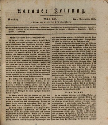 Aarauer Zeitung Montag 1. November 1819