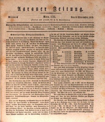 Aarauer Zeitung Mittwoch 10. November 1819