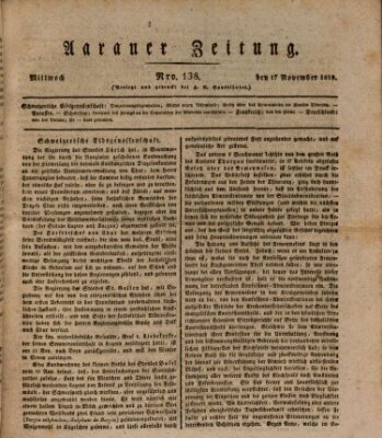 Aarauer Zeitung Mittwoch 17. November 1819