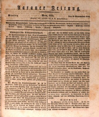 Aarauer Zeitung Montag 22. November 1819