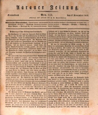 Aarauer Zeitung Samstag 27. November 1819