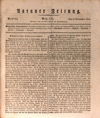 Aarauer Zeitung Montag 29. November 1819