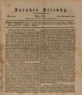 Aarauer Zeitung Montag 20. Dezember 1819