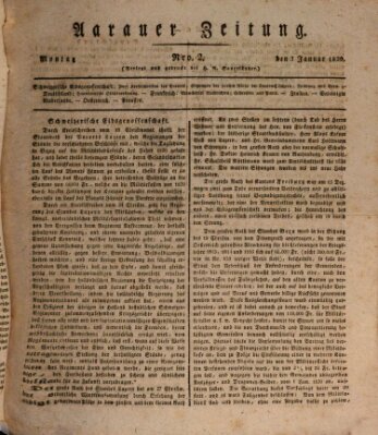 Aarauer Zeitung Montag 3. Januar 1820