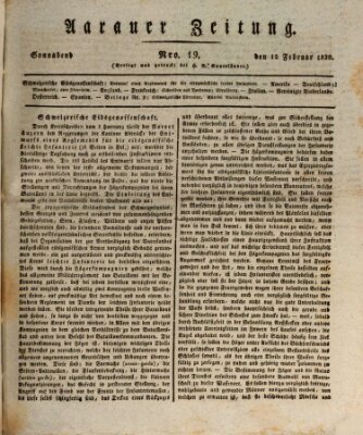 Aarauer Zeitung Samstag 12. Februar 1820