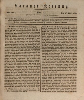 Aarauer Zeitung Montag 17. April 1820