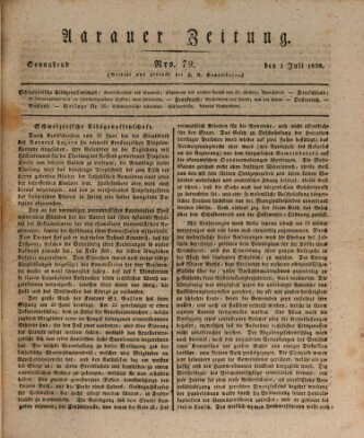 Aarauer Zeitung Samstag 1. Juli 1820