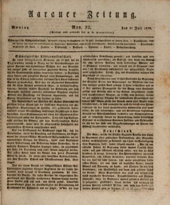 Aarauer Zeitung Montag 31. Juli 1820