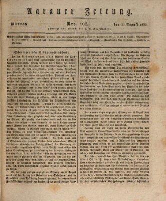 Aarauer Zeitung Mittwoch 23. August 1820