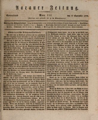 Aarauer Zeitung Samstag 23. September 1820