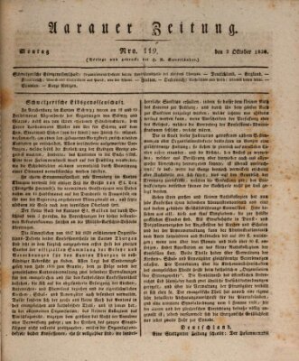 Aarauer Zeitung Montag 2. Oktober 1820