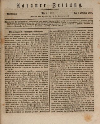 Aarauer Zeitung Mittwoch 4. Oktober 1820