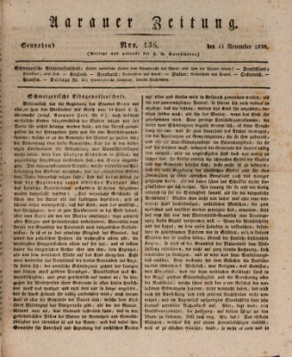 Aarauer Zeitung Samstag 11. November 1820