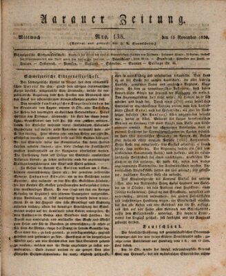 Aarauer Zeitung Mittwoch 15. November 1820