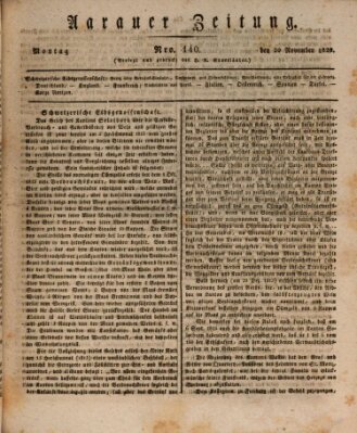 Aarauer Zeitung Montag 20. November 1820